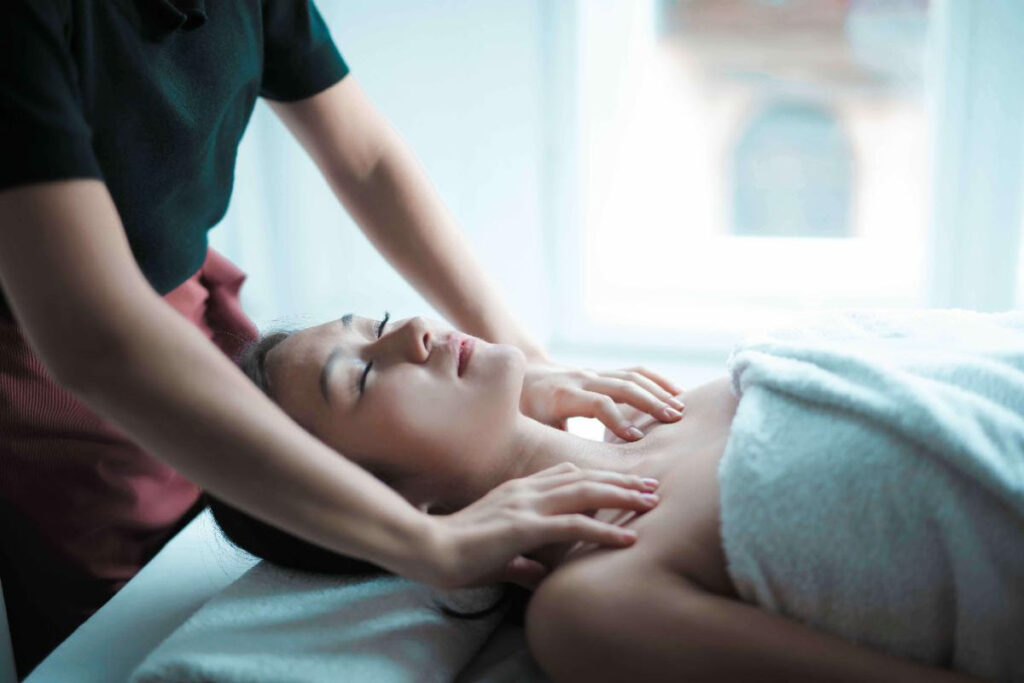 Woman receiving a detoxifying massage